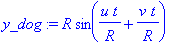 y_dog := R*sin(u*t/R+v/R*t)