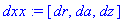 dxx := [dr, da, dz]