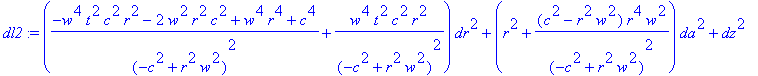 dl2 := ((-w^4*t^2*c^2*r^2-2*w^2*r^2*c^2+w^4*r^4+c^4...
